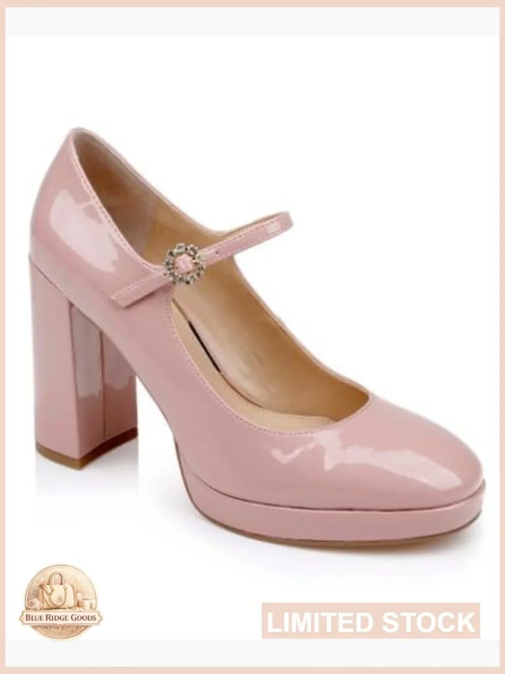 Patent Leather Mary Jane Platform Pumps with Block Heel
